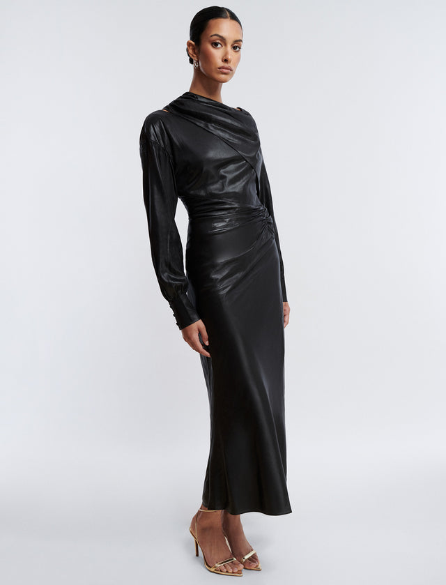 Black Wylie Midi Dress | Dresses | BCBGMAXAZRIA 23FRD306PL01-NA-36