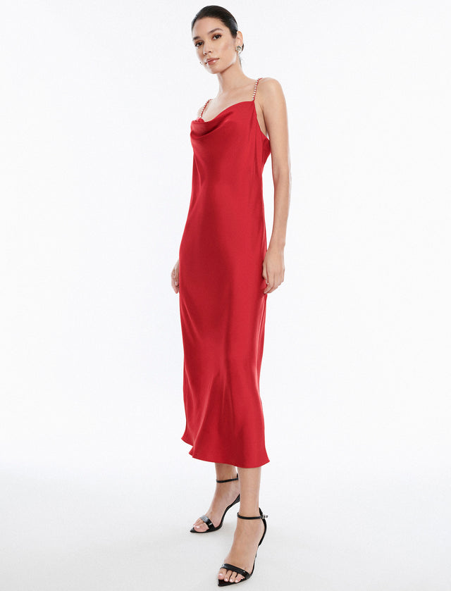 Dawn Satin Slip Gown | Dresses | BCBGMAXAZRIA 2Y05D26E-RED-0