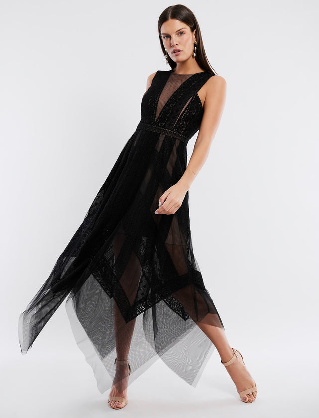 Black Andi Handkerchief Dress | Dresses | BCBGMAXAZRIA MT02D19E-BLK-0