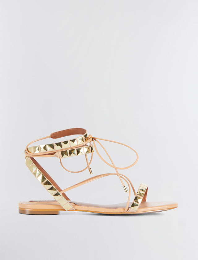 Gold Tabbi Strappy Sandal | Shoes | BCBGMAXAZRIA MX3TAB16-257-M050